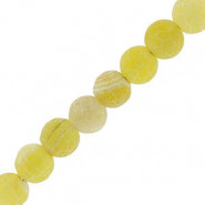 Natural stone beads 4mm Agate crackle Yellow frosted